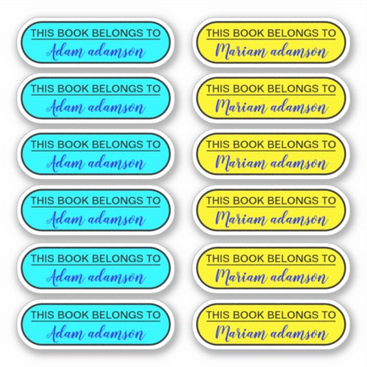 Autocollants Personnalisés De Nom Moderne (Ce Livr (Devant)