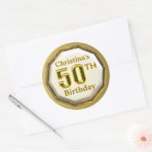 Autocollants personnalisés Gold 50th Birthday (Enveloppe)