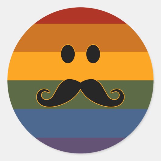 Autocollants personnalisés Mustache Pride (Devant)