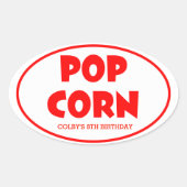 Autocollants personnalisés Oval Popcorn (Devant)