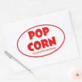 Autocollants personnalisés Oval Popcorn (Enveloppe)