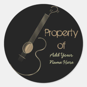 Autocollants personnalisés par logo de guitare