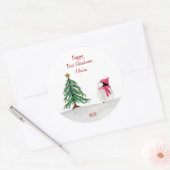 Autocollants personnalisés Peggy Penguin 1er Noël (Enveloppe)