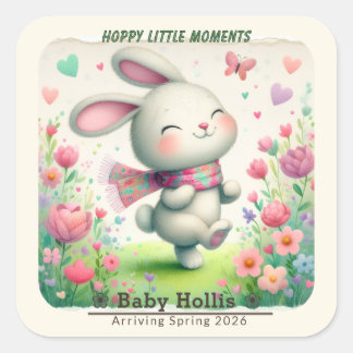 Autocollants Personnalisés pour Baby Shower Lapin