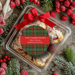 Autocollants personnalisés pour Noël, carreaux rou