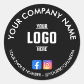 Autocollants personnalisés ronds étanches avec log (Devant)