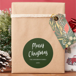 Autocollants personnalisés Simple Green Merry Chri