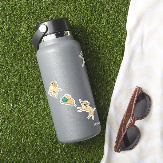 Autocollants Petit Labradoodle Jaune (HydroFlask Insitu)