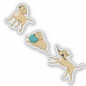 Autocollants Petit Labradoodle Jaune (Devant)