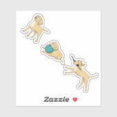 Autocollants Petit Labradoodle Jaune (Feuille)