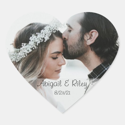 Autocollants photo de mariage personnalisés (Devant)