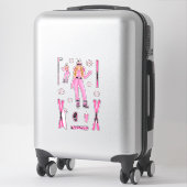 Autocollants Pink Snow Bunny Ebony Fuller Shopp (Sur valise)
