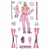 Autocollants Pink Snow Bunny Ebony Fuller Shopp (Devant)