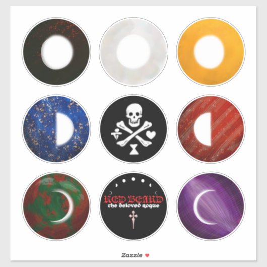 Autocollants Pirate Barbe Rouge (Feuille)