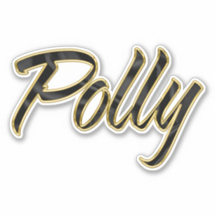 Autocollants Polly black Gold Lettering