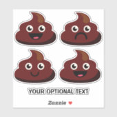 Autocollants Poop de texte personnalisé (Feuille)