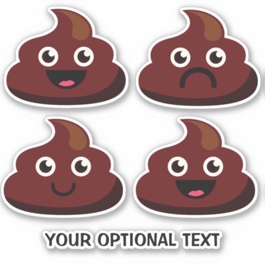 Autocollants Poop de texte personnalisé (Devant)