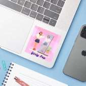 Autocollants pop girly (Ordinateur portable avec iPhone)