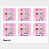 Autocollants pop girly (Feuille)