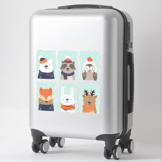 Autocollants pour animaux d'hiver (Sur valise)