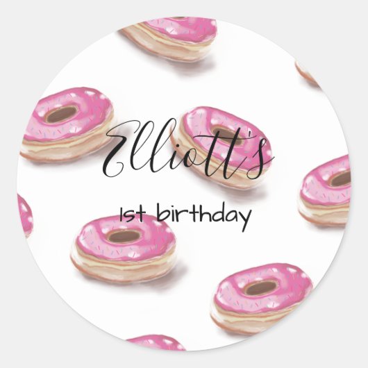 Autocollants pour anniversaire de beignes (Devant)