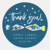 Autocollants pour Baby Shower Deux Poissons de Moi (Devant)