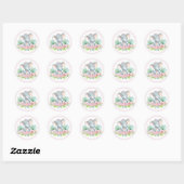 Autocollants pour Baby Shower Éléphant Filles (Feuille)