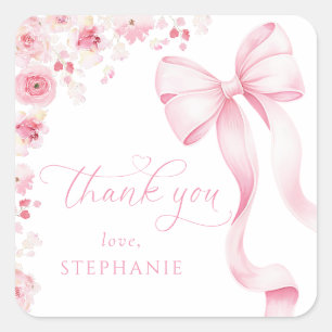 Autocollants pour Baby Shower Fleurs Roses
