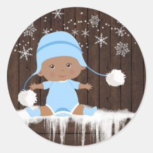 Autocollants pour Baby Shower Garçon Ethnique Floc