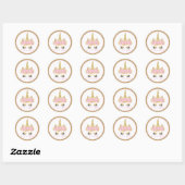 Autocollants pour Baby Shower Licorne (Feuille)