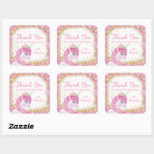 Autocollants pour Baby Shower Licorne (Feuille)