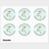 Autocollants pour Baby Shower Mint Heart Fox (Feuille)