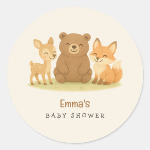 Autocollants pour Baby Shower sur les Animaux de l
