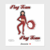 Autocollants pour bagues d'équipe de drapeaux (Bat (Feuille)