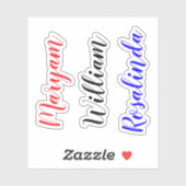 Autocollants pour bouteille d'eau avec 3 noms pers (Feuille)