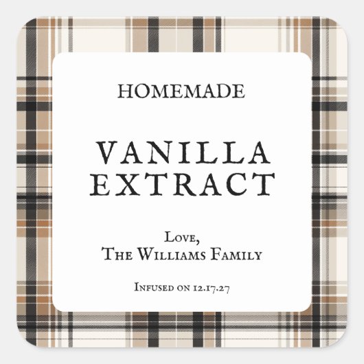Autocollants pour bouteilles d'extrait de vanille  (Devant)