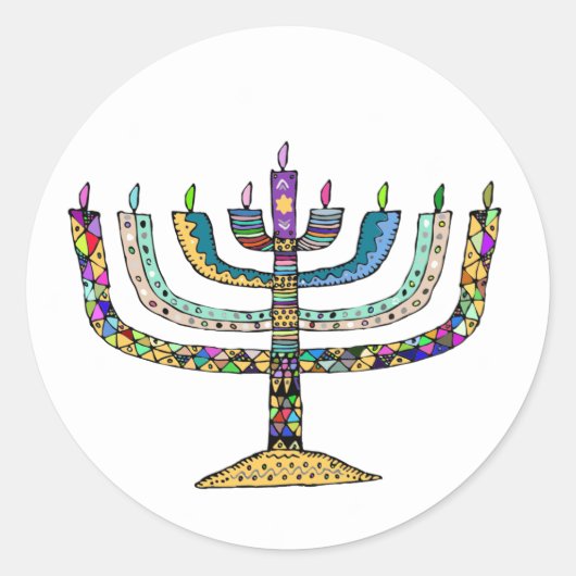 Autocollants pour cadeaux/ enveloppes de Hanukkah  (Devant)
