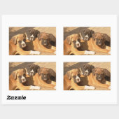 Autocollants pour chiots de boxe (Feuille)