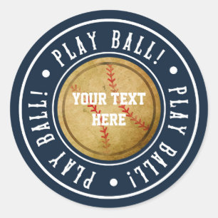 Autocollants pour fête d'anniversaire de baseball 