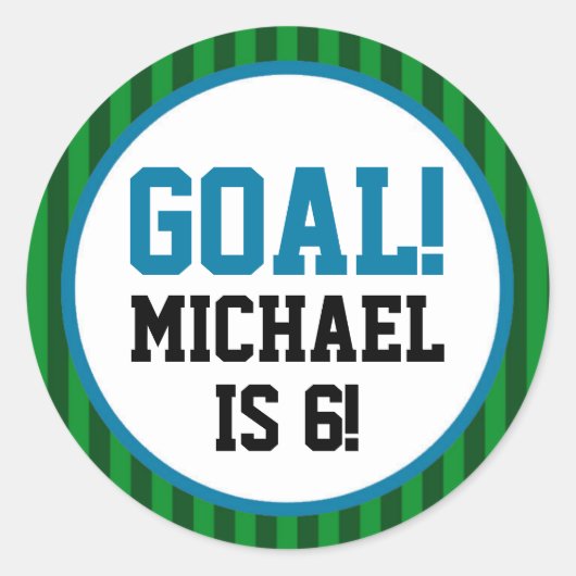 Autocollants pour fête d'anniversaire de football (Devant)