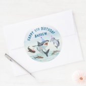 Autocollants pour fête d'anniversaire de requin da (Enveloppe)