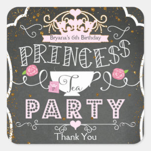 Autocollants pour fête d'anniversaire PRINCESSE TH
