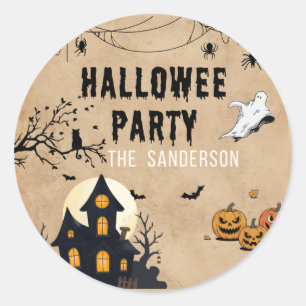 Autocollants pour fête Halloween vintage – Maison