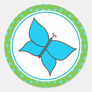 Autocollants pour fête papillon bleu d'été