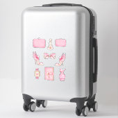 Autocollants pour fille haute mode rose (Sur valise)