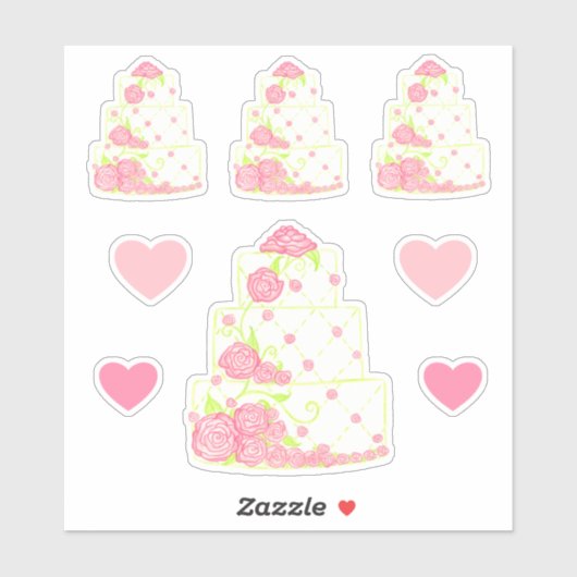Autocollants pour gâteau de mariage (Feuille)