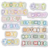 autocollants pour journal des mois de l'année (Devant)