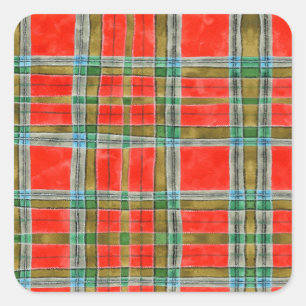 Autocollants pour petits Carrés MAC BAIN TARTAN