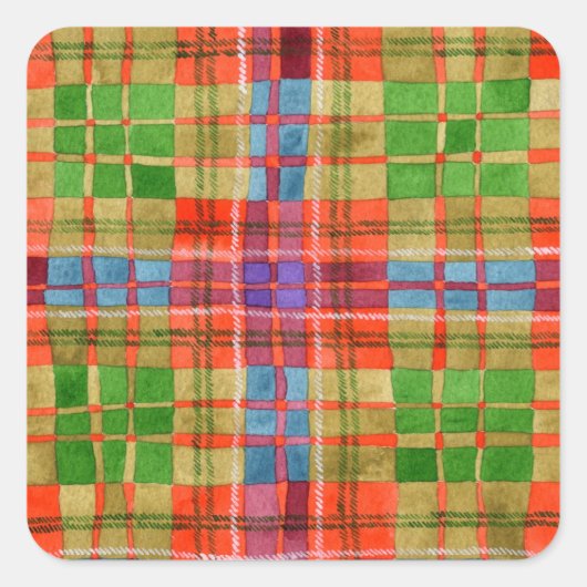 Autocollants pour petits Carrés MAC RAE TARTAN (Devant)