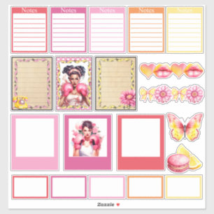 Autocollants pour planner Set 2 Lemonade Rose